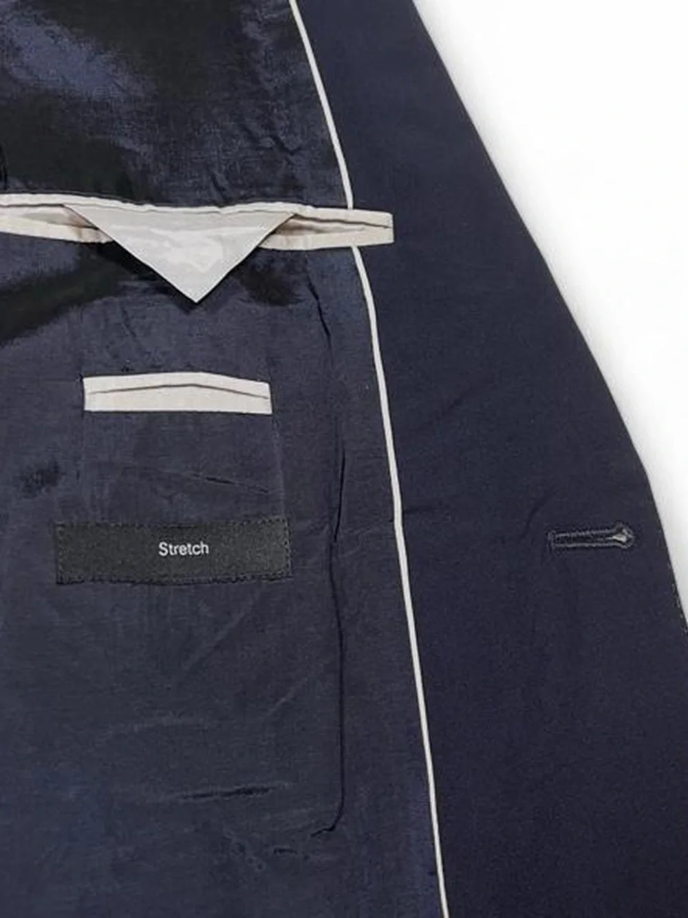 Hugo Boss The Jam75/Sharp3 Stretch Wool Navy Blue Suit Men’s Size 38S 33W 30L